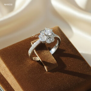 NHX030 Vỏ nhẫn kim cương Senyda 1 hột cỏ 4 lá