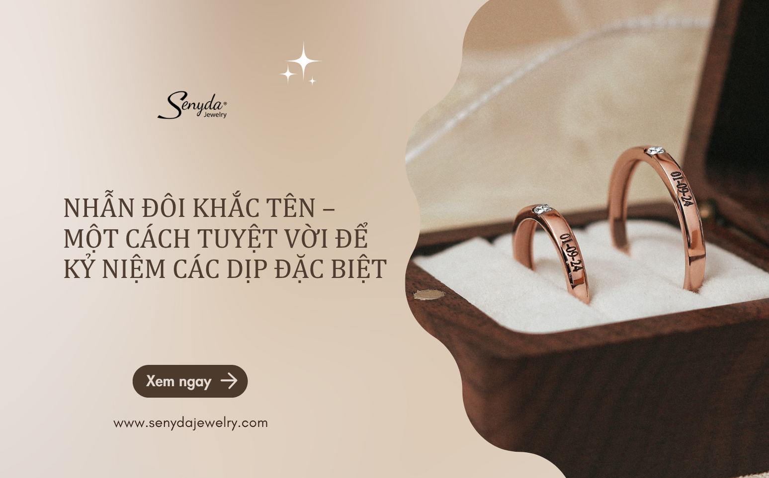 Nhẫn đôi khắc tên – Một cách tuyệt vời để kỷ niệm các dịp đặc biệt