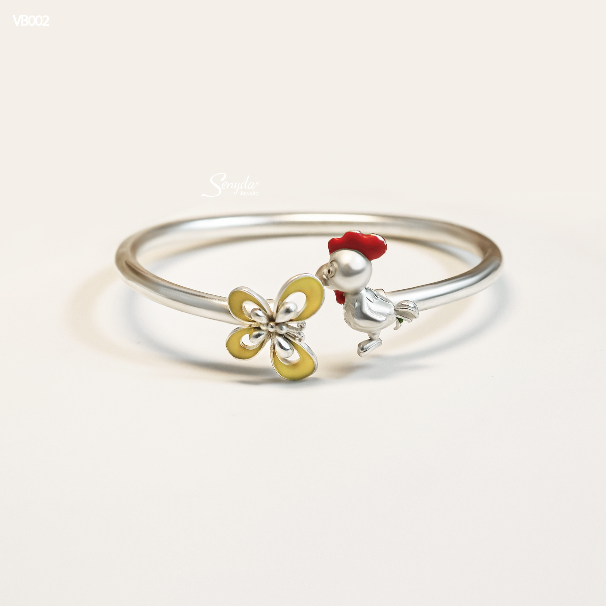 VB002 Vòng bạc cho bé Senyda hình con gà