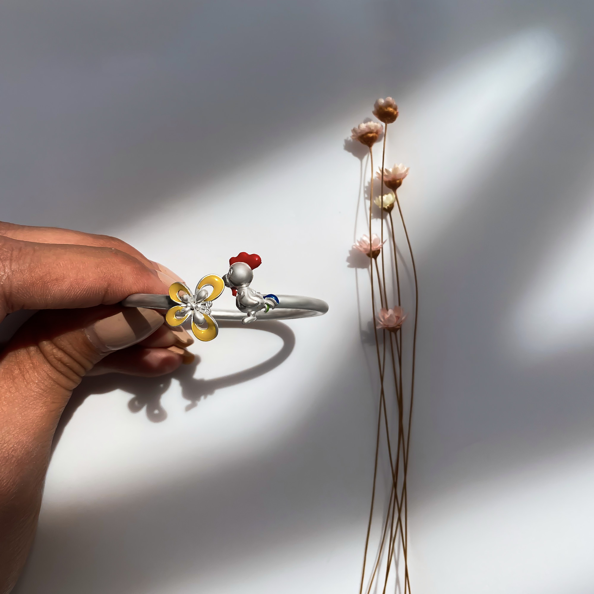 VB002 Vòng bạc cho bé Senyda hình con gà