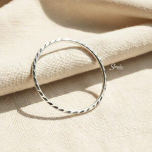 VT116 (Vòng đặc) Vòng tay bạc nguyên chất Senyda kiểu cắt giác