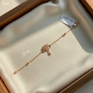 LTV254 Lắc tay vàng Senyda dây mì mặt quạt giác nhánh trúc giọt nước treo