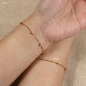 DCV377 Lắc tay vàng Senyda dây cong xen bi giác nhỏ