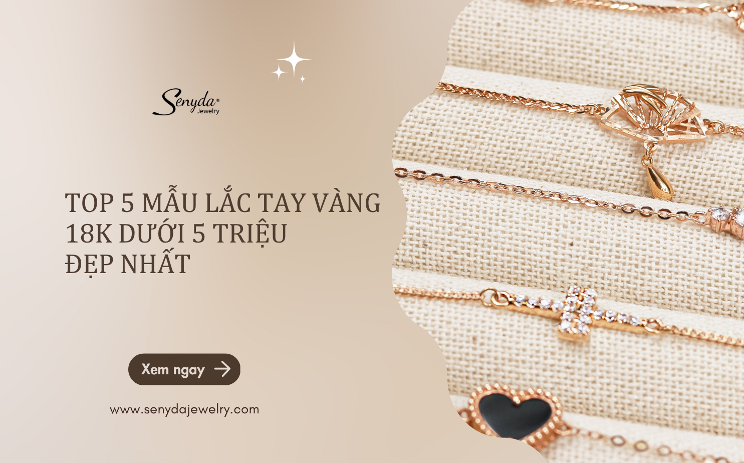 Top 5 mẫu lắc tay vàng 18K dưới 5 triệu đẹp nhất