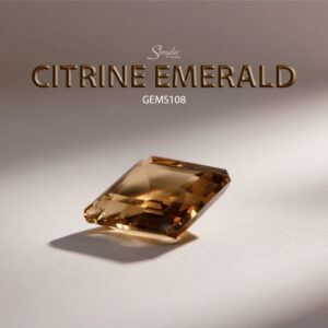 Đá Citrin Emerald – viên đá vàng mật ong cắt Emerald sang trọng, biểu tượng của tài lộc, may mắn và nguồn năng lượng tích cực.