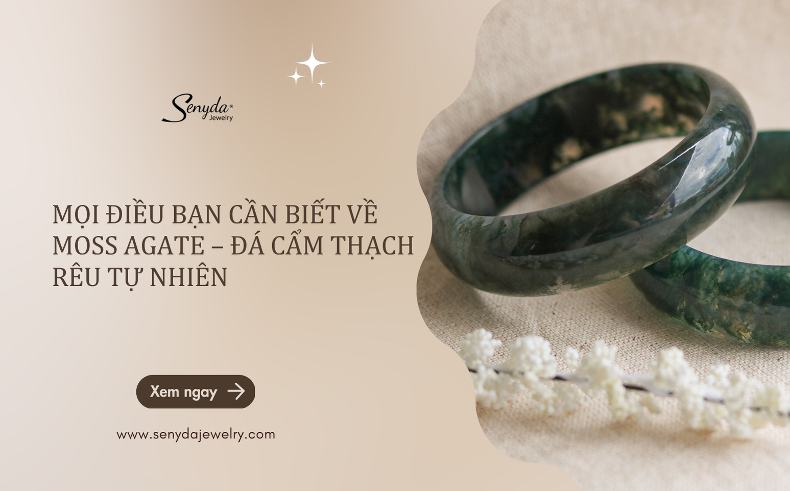 Moss Agate – Đá cẩm thạch rêu tự nhiên