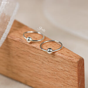 BT169 Bông tai bạc Ý Senyda khoen bi