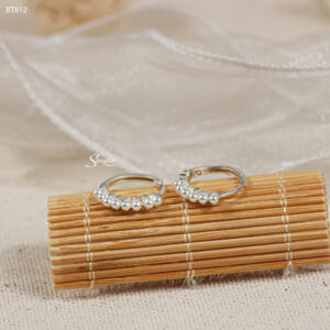 BT612 Bông tai bạc Ý Senyda khoen nụ ngọc trai nhỏ