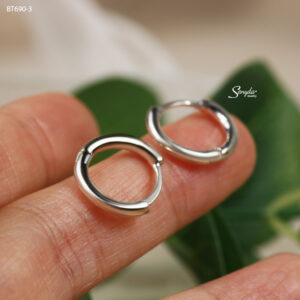 BT690 Bông tai bạc Ý Senyda khoen trơn