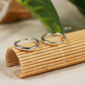 BT756 Bông tai bạc Ý Senyda khoen trơn