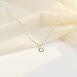 DC991 Dây chuyền bạc Ý Senyda mặt trời trơn rỗng