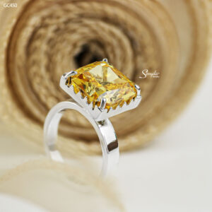 GC450 Nhẫn bạc Ý Senyda 4 chấu đai trơn