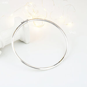 GC452 Vòng chân bạc Senyda trơn đặc ruột có khóa ống