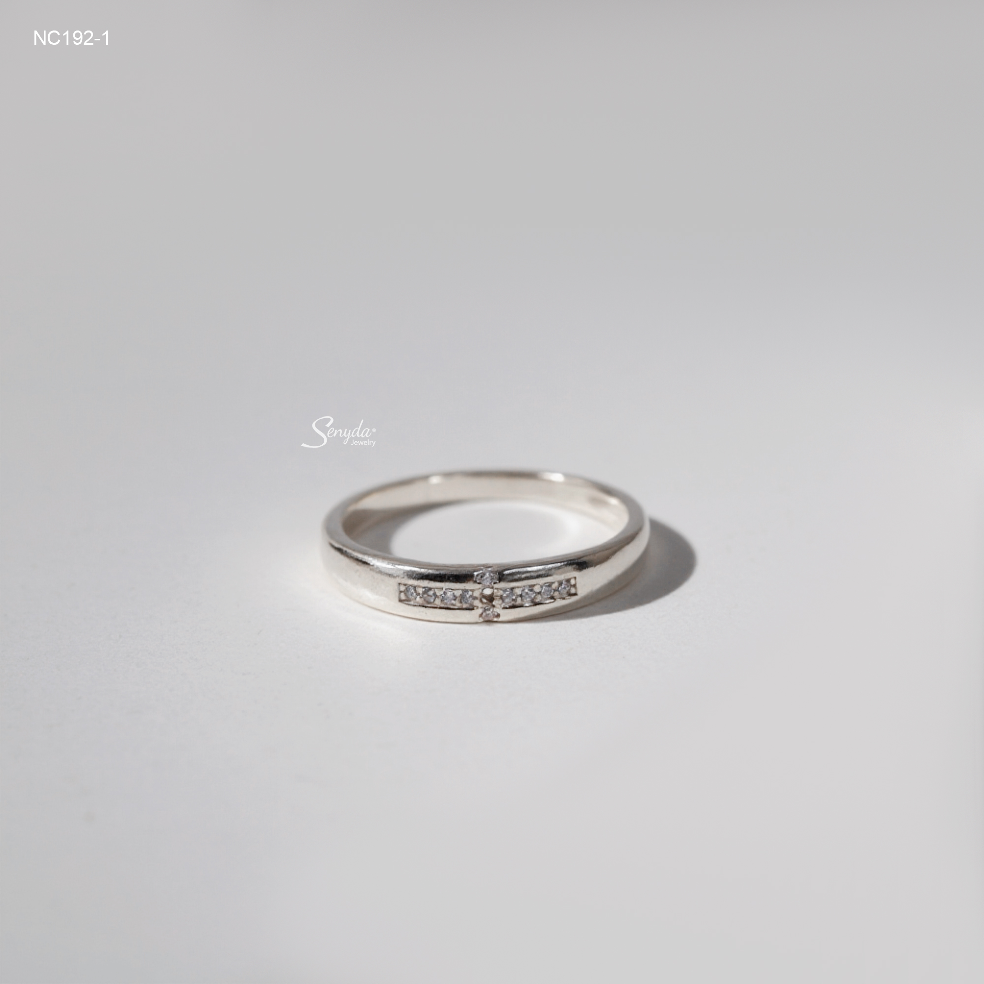 NC192-1 Nhẫn bạc Ý Senyda dấu cộng đá
