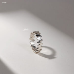 NH194 Nhẫn bạc Ý Senyda ziczac trơn