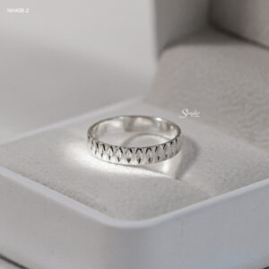 NH408-2 Nhẫn bạc Ý Senyda bản vừa cắt giác thoi