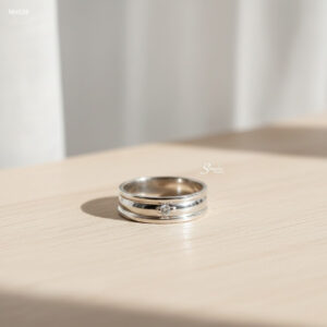 NH538 Nhẫn bạc Ý Senyda bản rãnh lớn