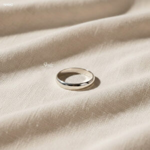 NH642 Nhẫn bạc Ý Senyda trơn đai dẹp