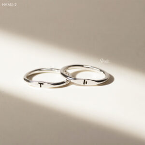 NH765-2 Nhẫn đôi bạc Ý Senyda signet