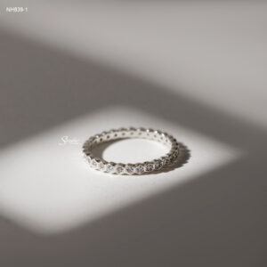 NH839-1 Nhẫn bạc Ý Senyda đai tổ ong full đá