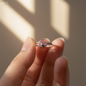 NH941 Nhẫn bạc Ý Senyda mặt đá Ruby hồ ly hồng