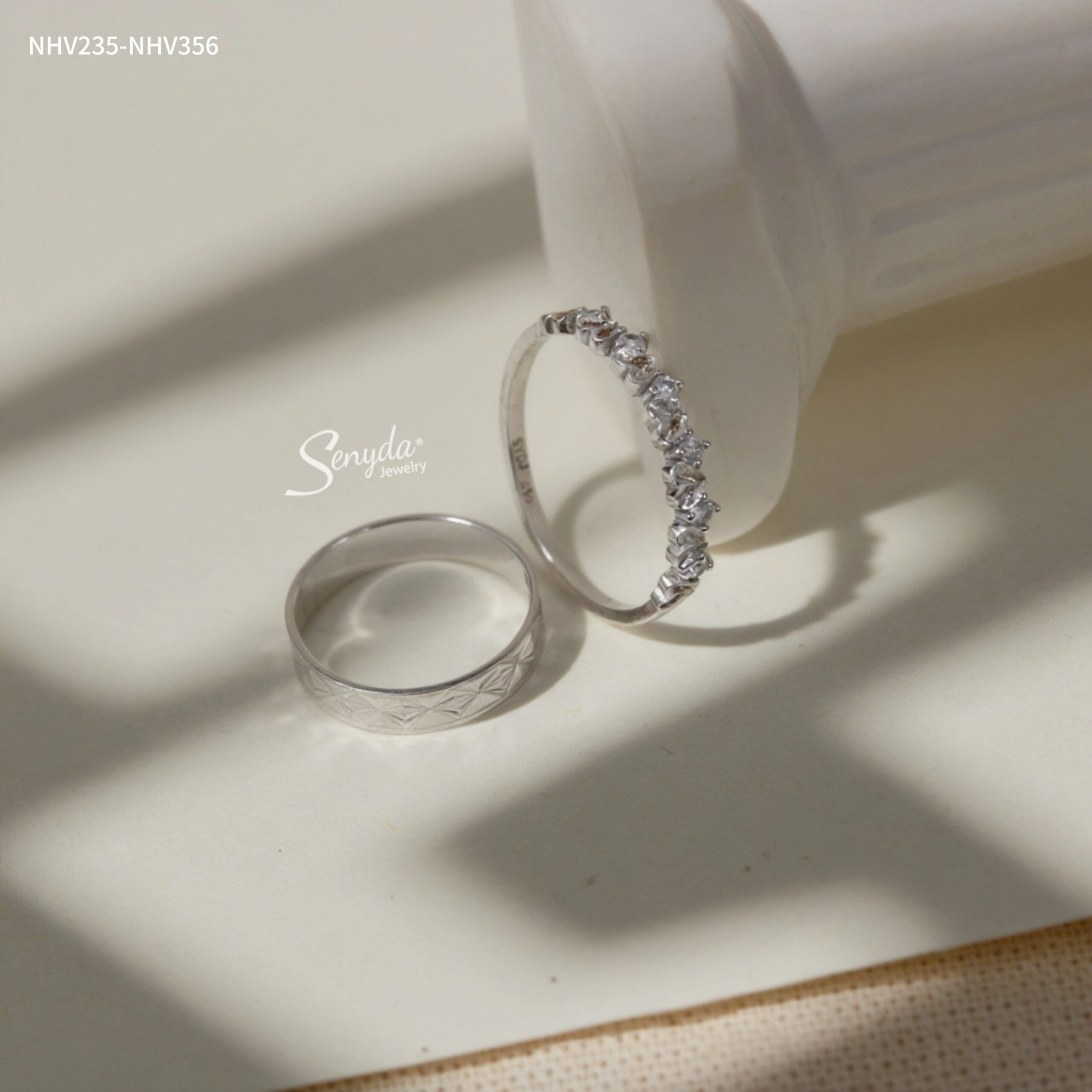 NHV235-NHV356 Nhẫn cưới vàng Senyda bản giác
