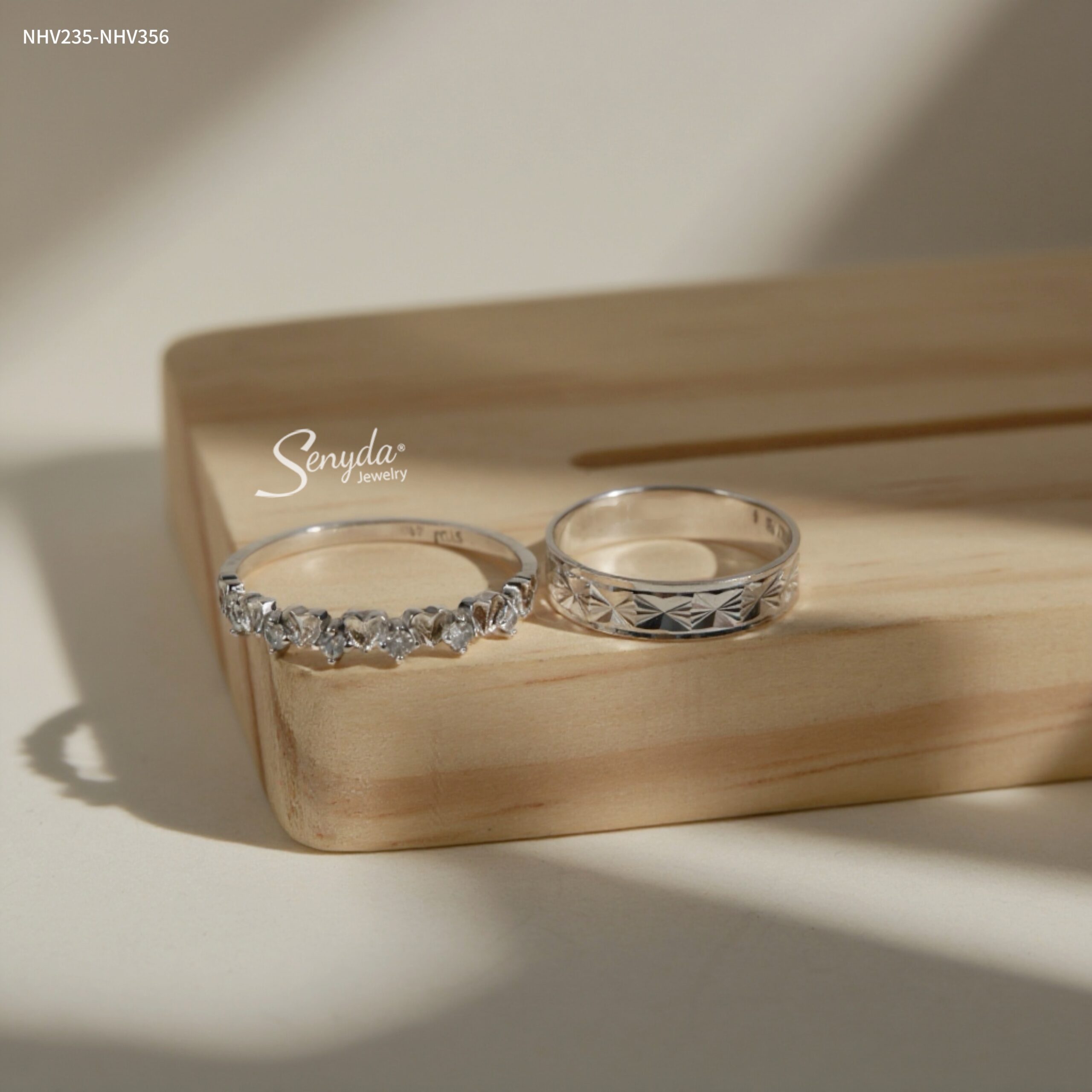 NHV235-NHV356 Nhẫn cưới vàng Senyda bản giác