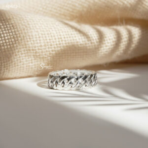 NN052-1 Nhẫn bạc nam Ý Senyda khoen lật