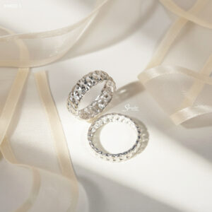 NN052 Nhẫn bạc đôi Senyda khoen lật