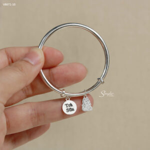 VB071 Vòng tay bạc bé Senyda charm khắc treo