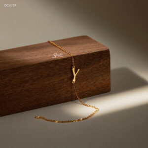 LTV025-M Lắc tay vàng custom Senyda mặt chữ cái