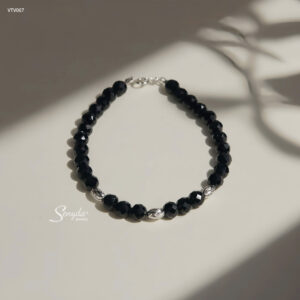 VTV067 Vòng tay vàng Senyda đá Spinel 5,5mm giác phối bi giác