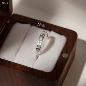GC515 Nhẫn bạc Ý Senyda bản khúc chữ nhật thánh giá