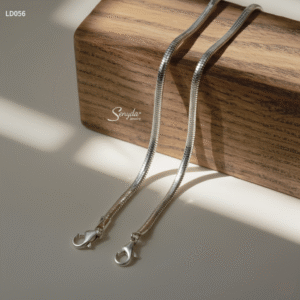 LD056 Lắc đôi bạc Ý Senyda dây mì trụ ống
