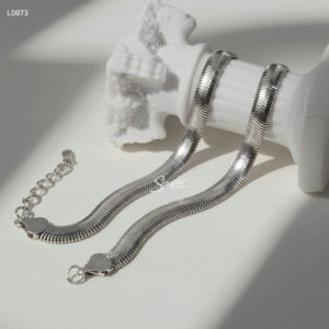 LD073 Lắc đôi bạc Ý Senyda mì ép phồng bản 6mm