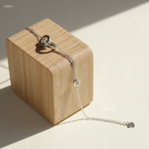 LT265 Lắc tay bạc Ý Senyda 2 vòng tròn barget nụ đá