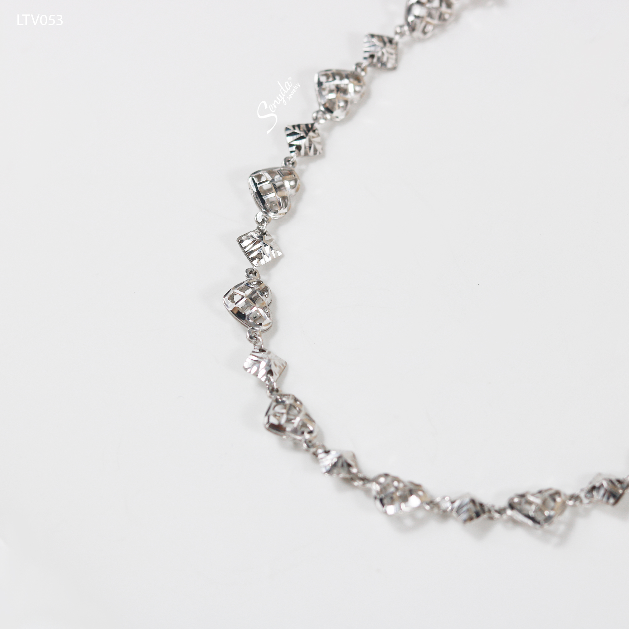 LTV053 Lắc tay vàng Senyda trái tim xen thoi giác nối liền