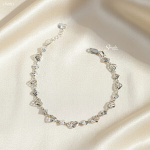 LTV053 Lắc tay vàng Senyda trái tim xen thoi giác nối liền