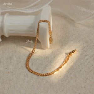 LTV1182 Lắc tay vàng Senyda khoen lật dẹp bản 2.8mm