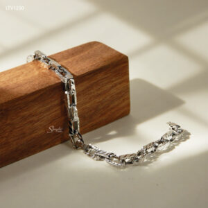 LTV1230 Lắc tay vàng Senyda dây khoen dài giác nối liền