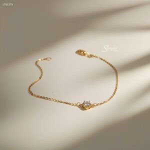 LTV1273 Lắc tay vàng Senyda nụ đá viền tròn giác