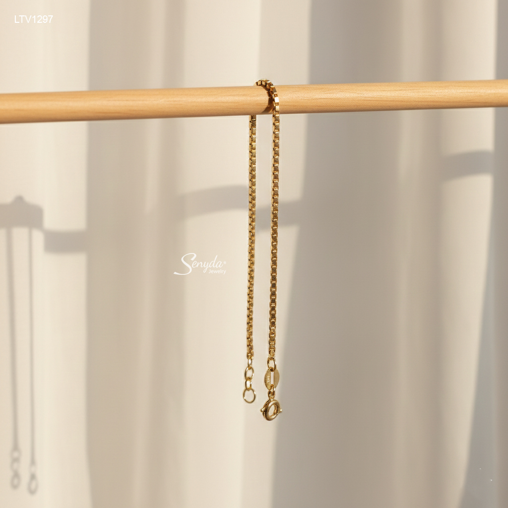 LTV1297 Lắc tay vàng Senyda dây mì mềm 14cm