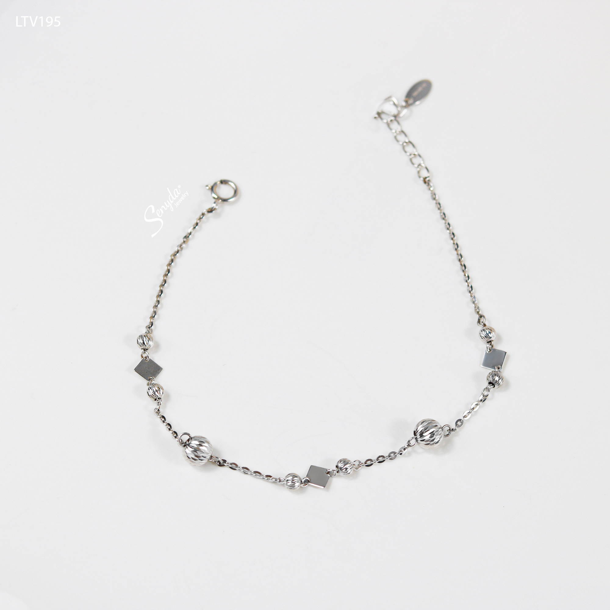 LTV195 Lắc tay vàng Senyda bi giác xen thoi trơn