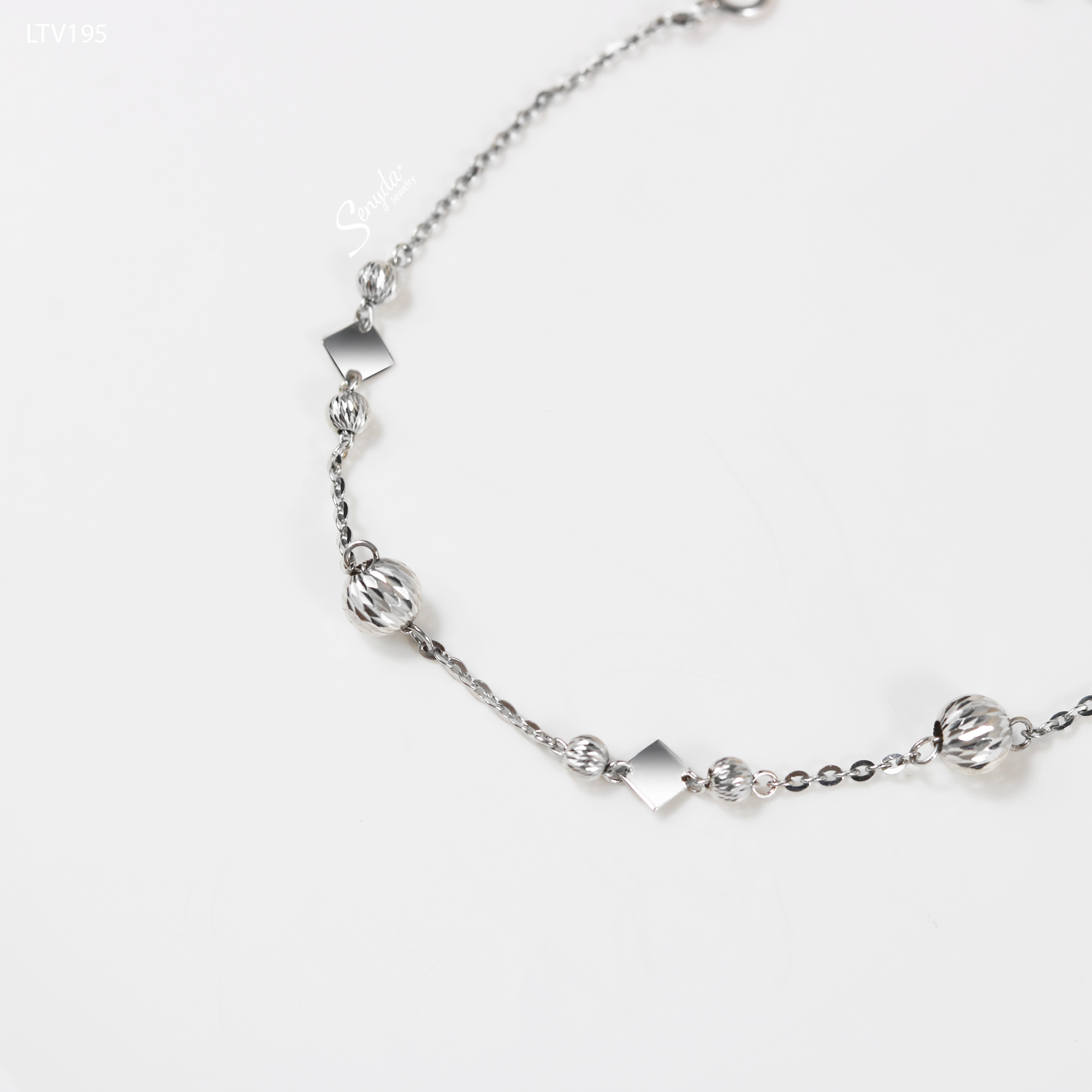 LTV195 Lắc tay vàng Senyda bi giác xen thoi trơn