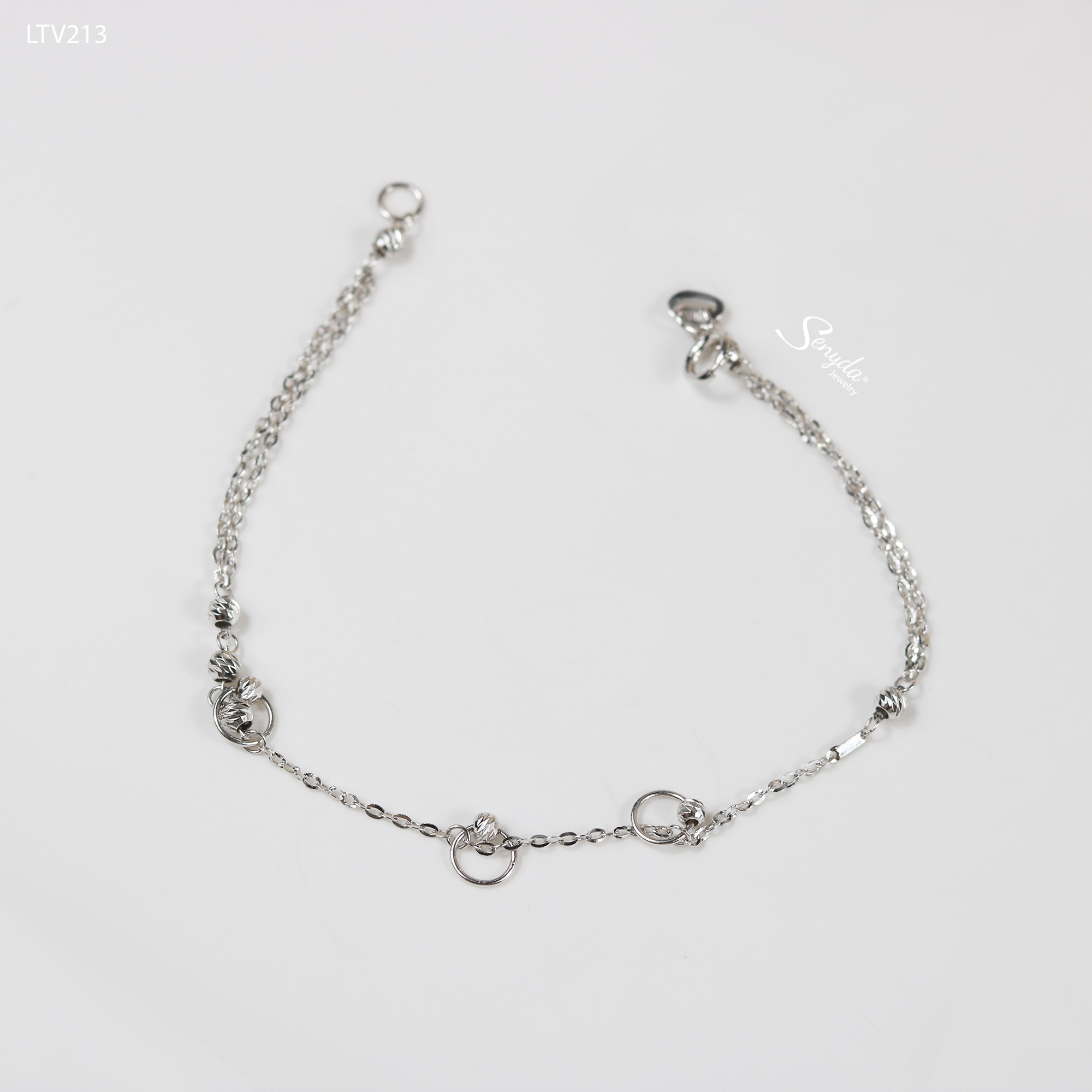 LTV213 Lắc tay vàng Senyda vòng tròn xỏ bi treo