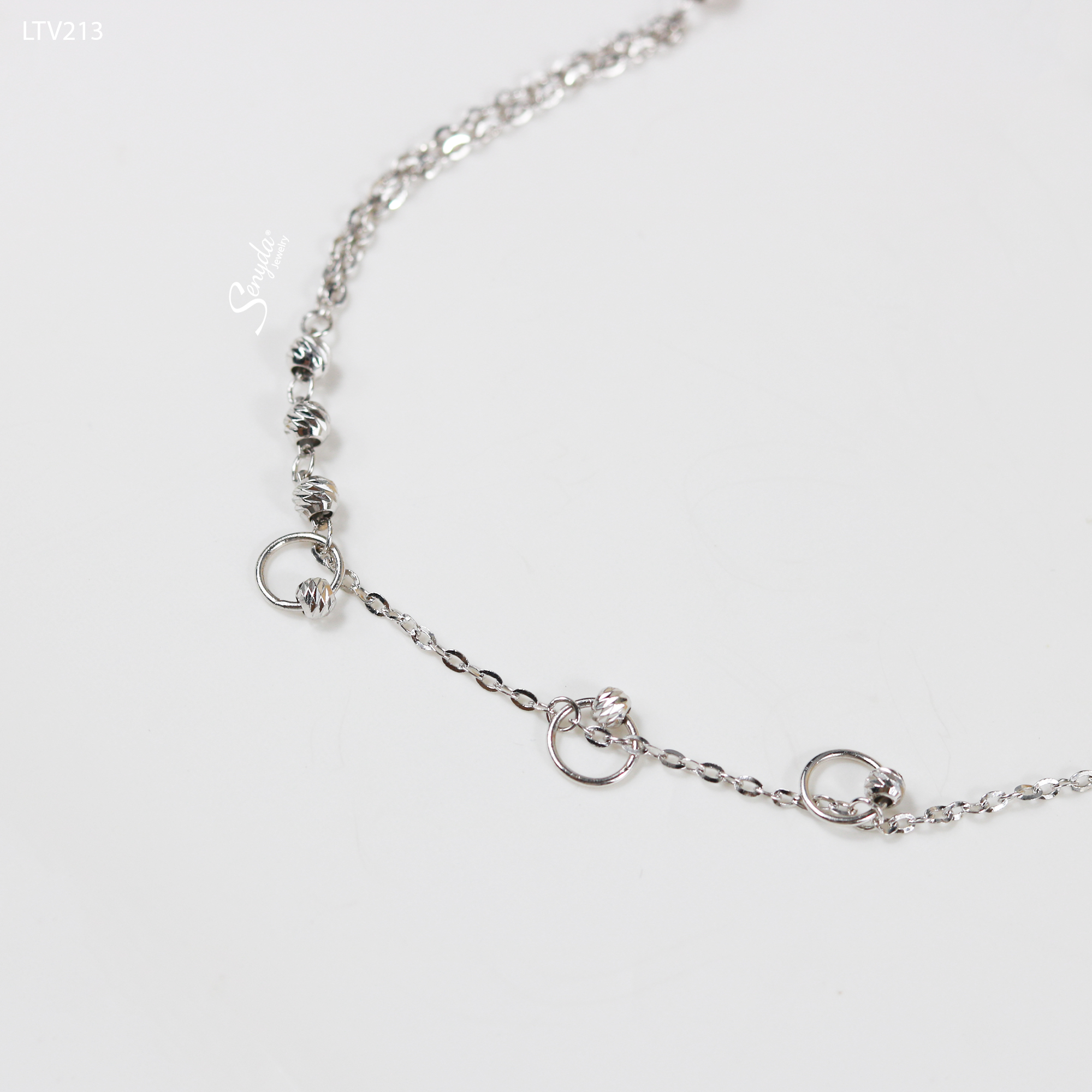 LTV213 Lắc tay vàng Senyda vòng tròn xỏ bi treo