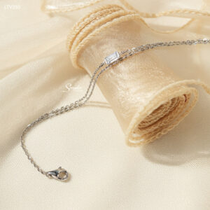 LTV350 Lắc tay vàng Senyda dây kép mặt đá baguette