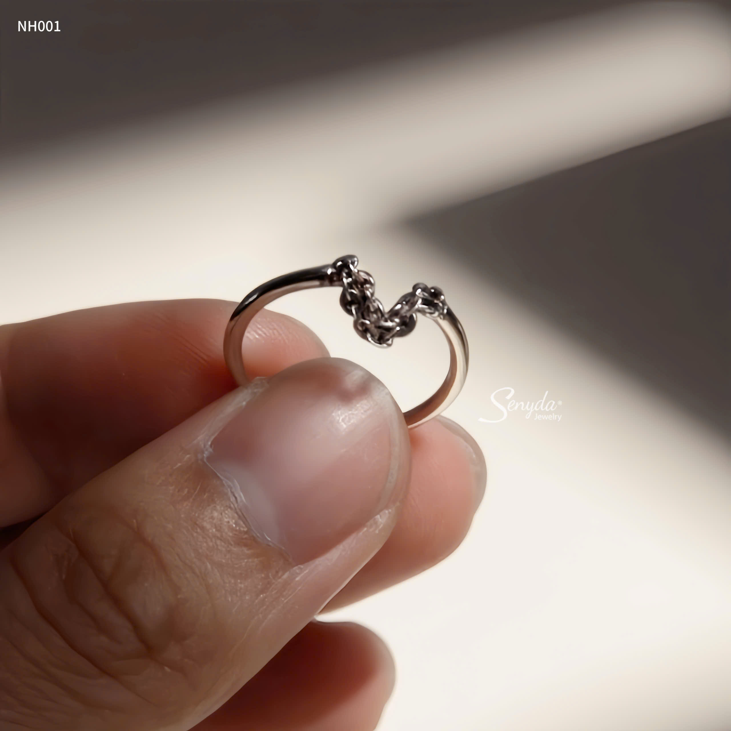 NH001 Nhẫn bạc Ý Senyda mặt dây