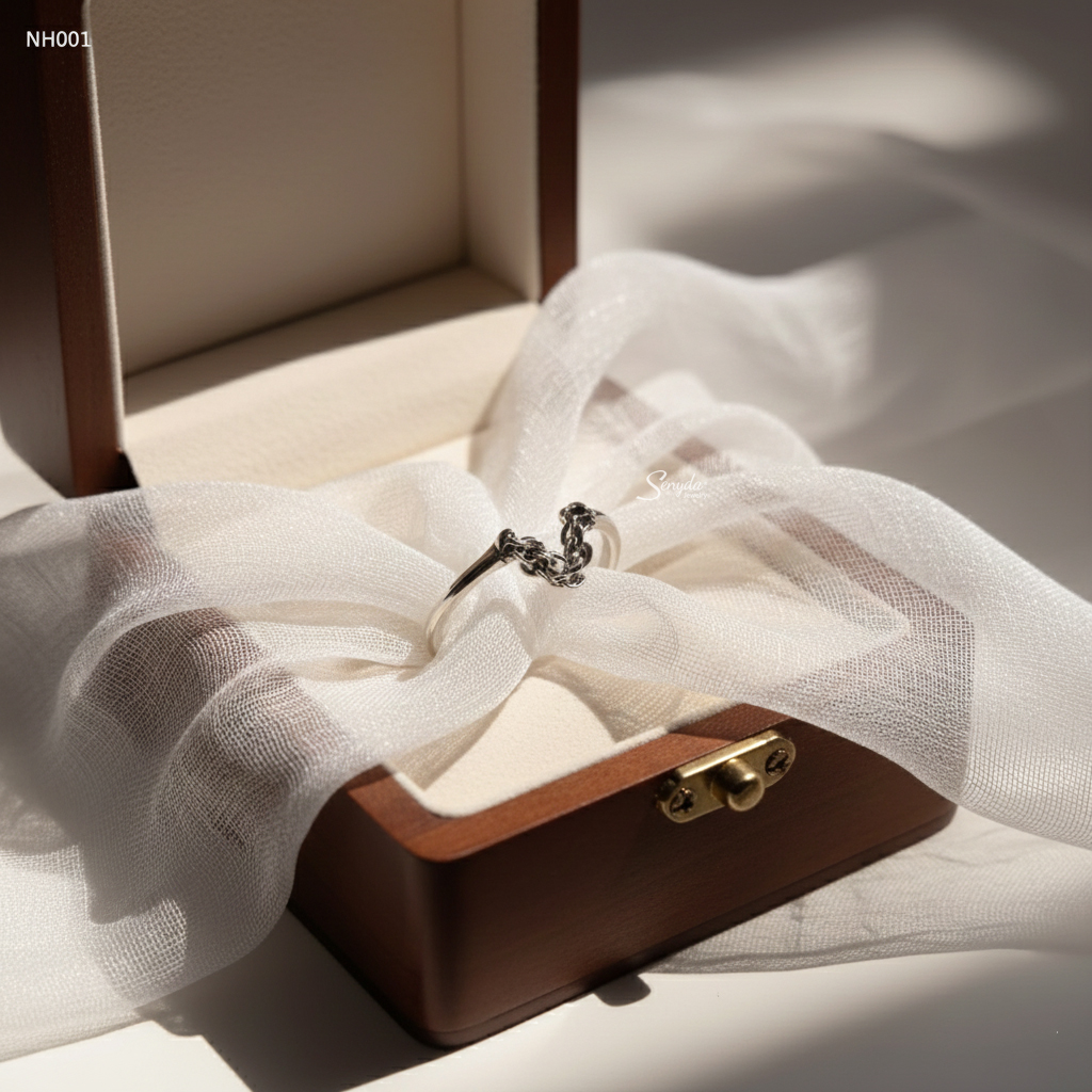 NH001 Nhẫn bạc Ý Senyda mặt dây