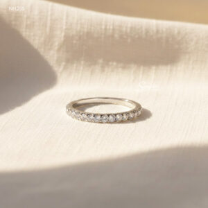 NH255 Nhẫn bạc Ý Senyda nửa hàng đá